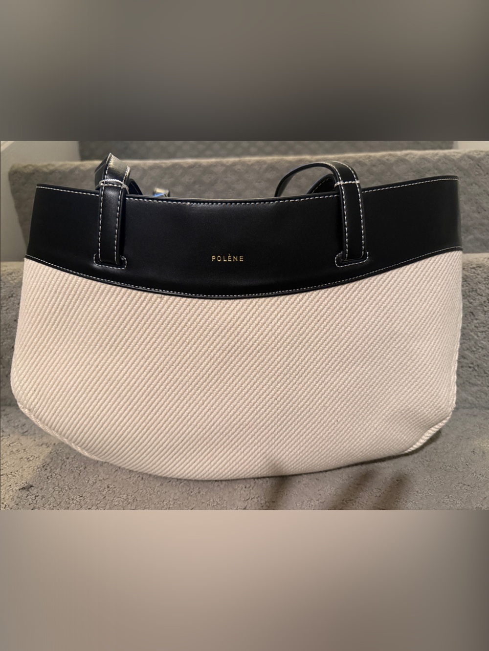Two-Tone Black and Cream Women's Tote Bag
